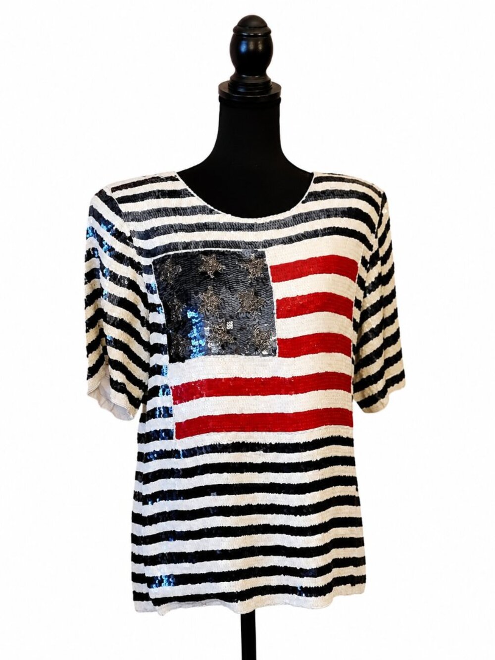 Jean for Joseph Le Bon Patriotic Sequin Top